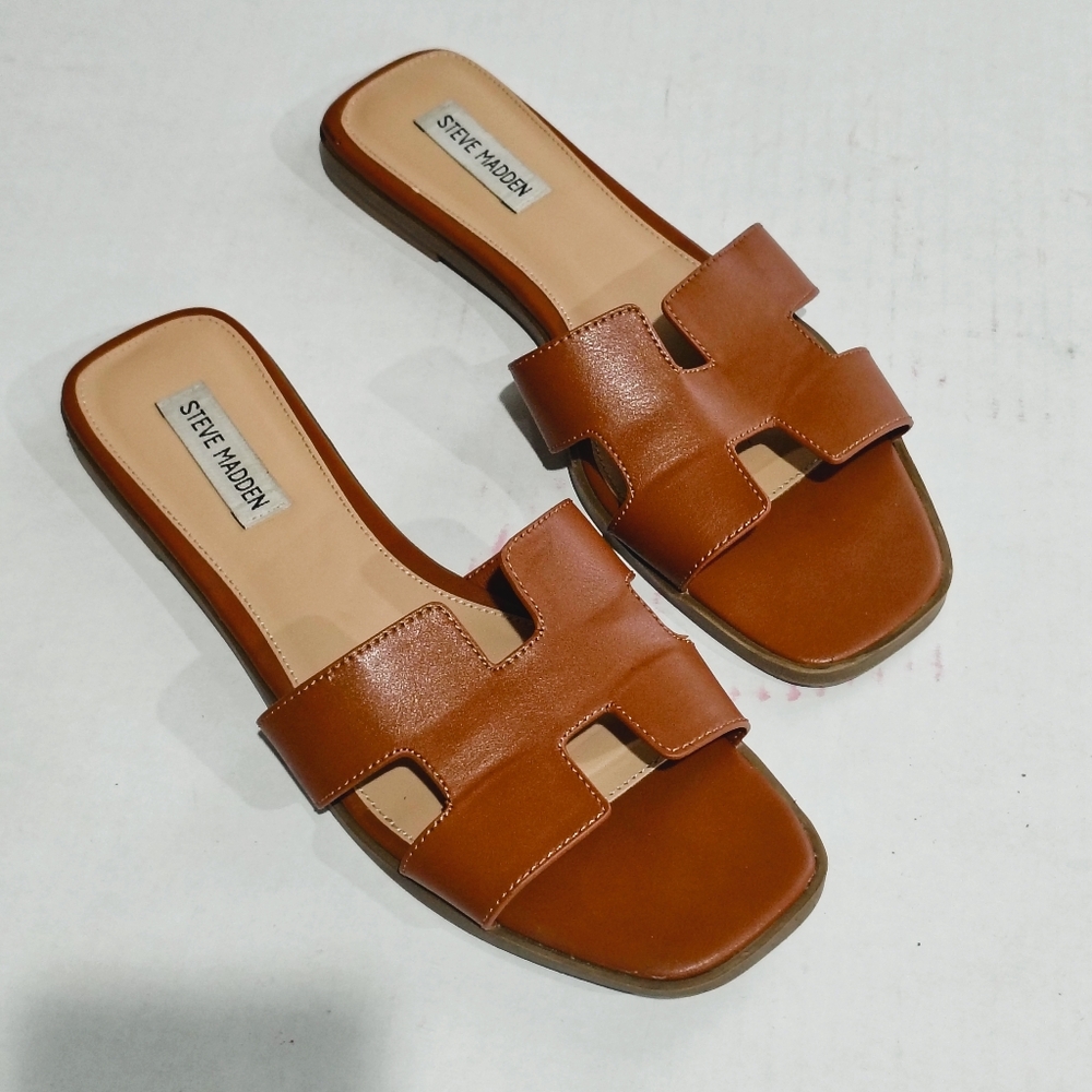 Steve Madden Womens Brown/Tan  Slide Sandals Size 11M